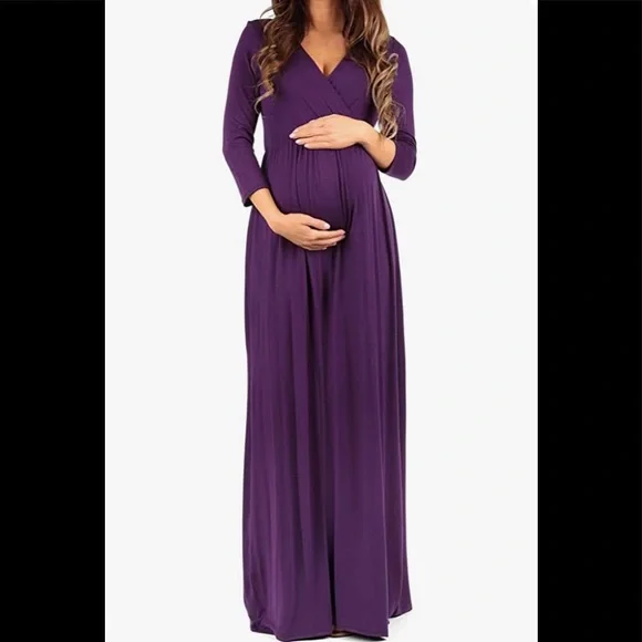 Dress with Empire Waist, 3/4 sleeve, by Mother Bee Maternity - Picture 1 of 3